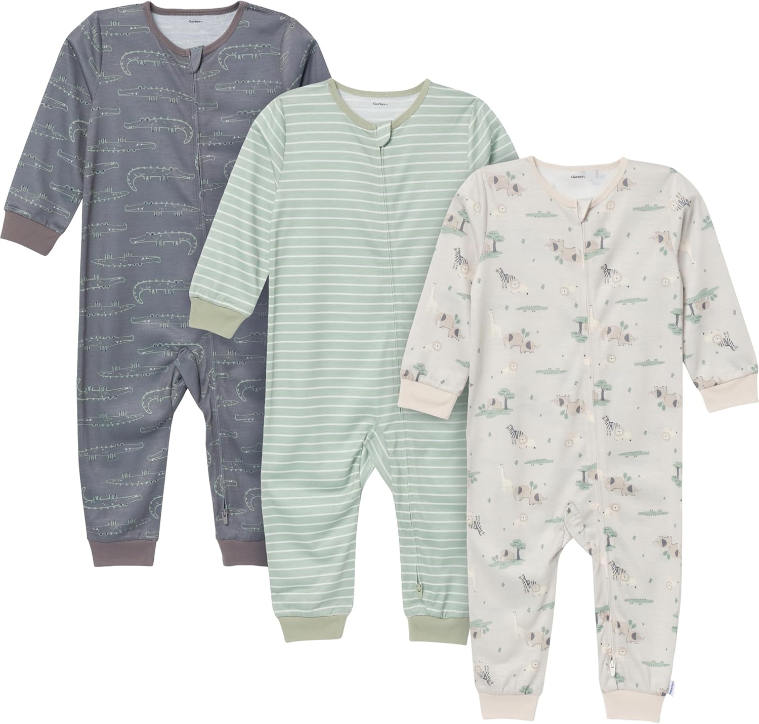 Gerberloose-fit polyester jersey footless pajamas for growing little boys