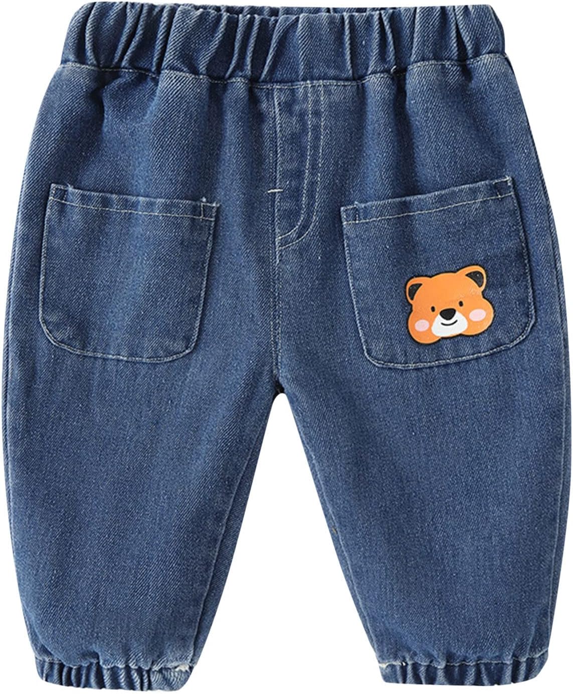 Cartoon Animal Print Jeans for Toddlers Kids Fun Trousers Jackets