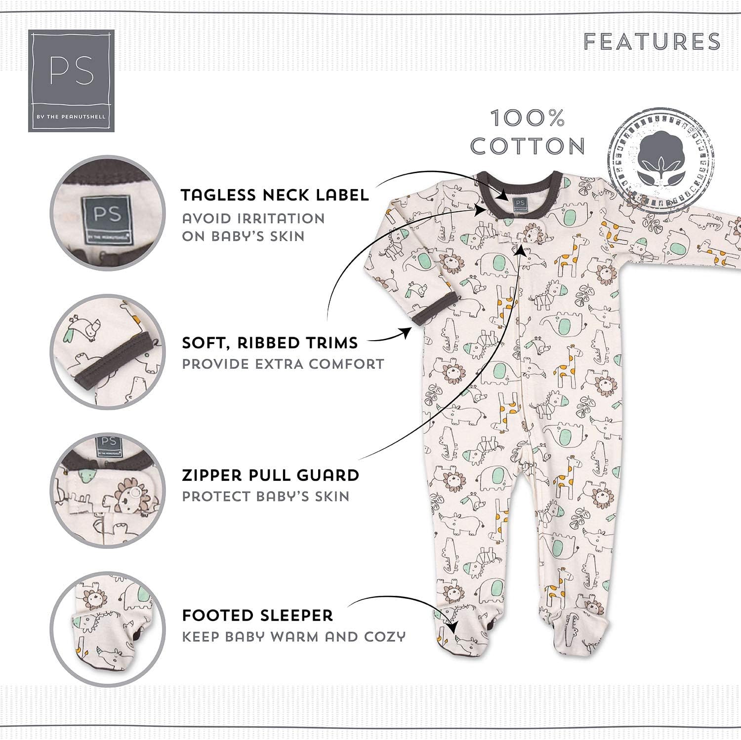 The Peanutshell Baby Sleepers 3-Pack