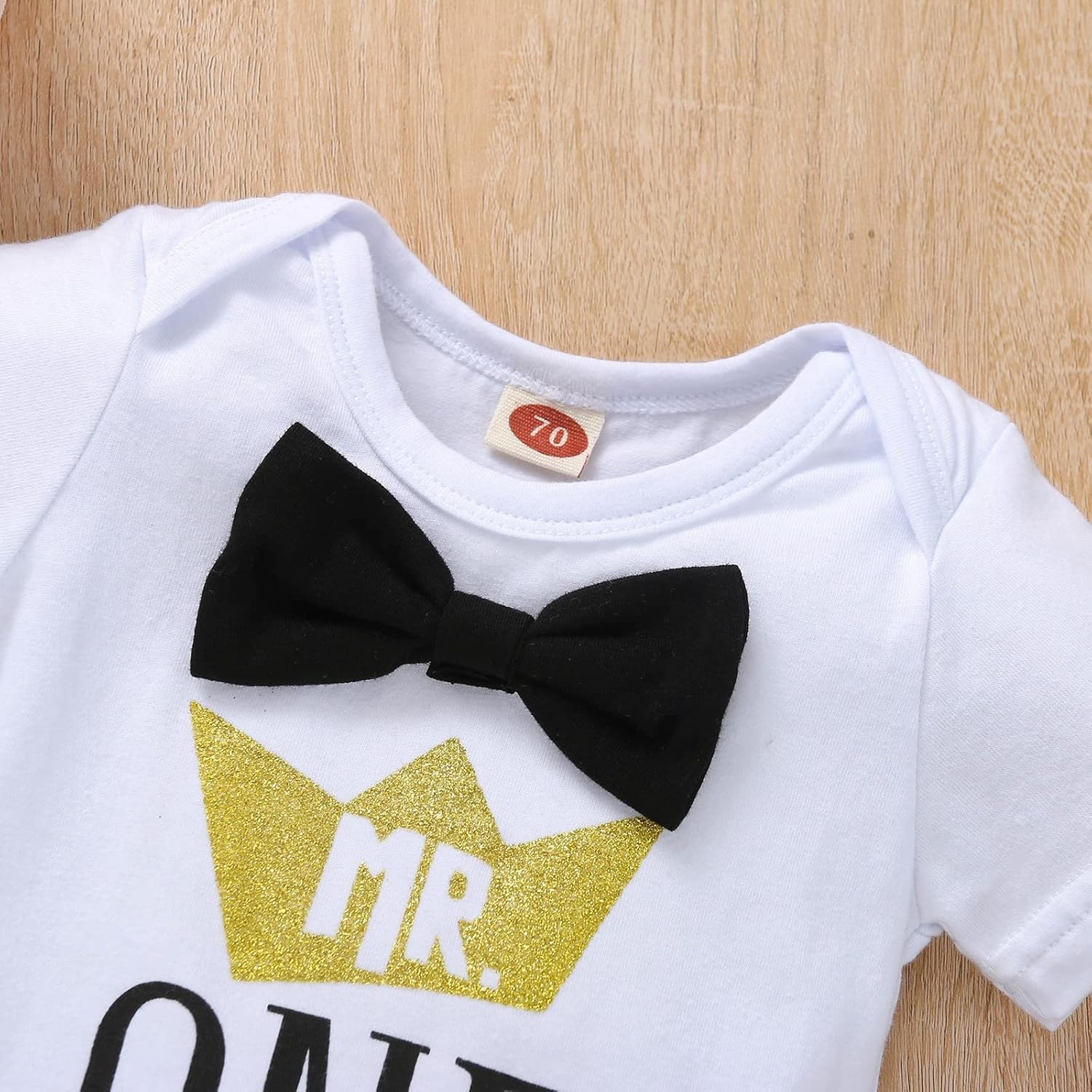 Boy One 1st Birthday Romper Suspenders Set