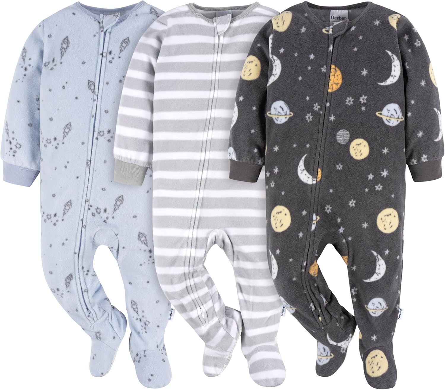 Gerber Baby Boys Flame Resistant Fleece Pajamas 3 Pack