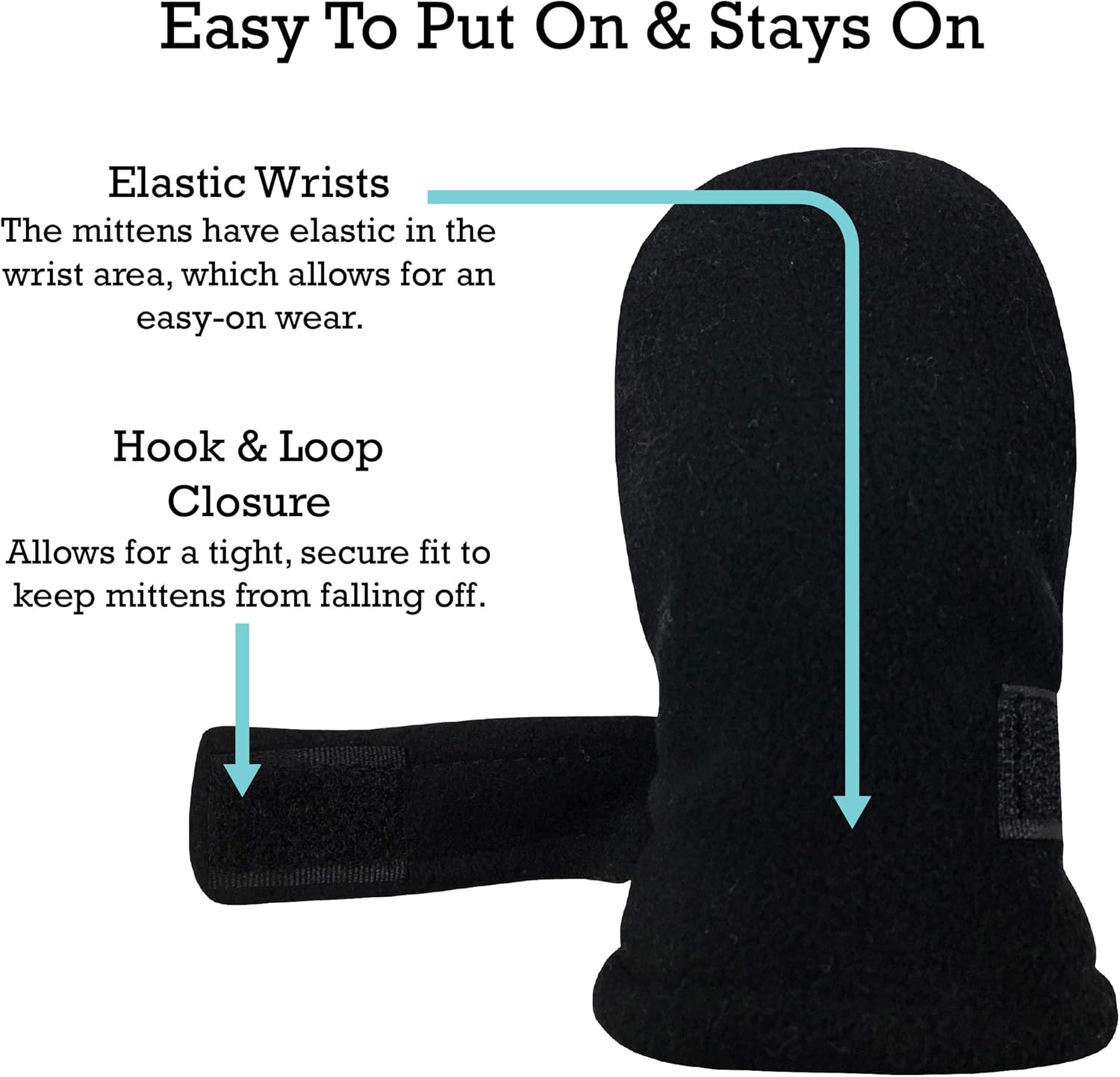 NIce Caps Baby Toddler Mittens Kids 2 Pairs for Winter Warm Sherpa Lined Gloves Snug and Cozy for Little Ones