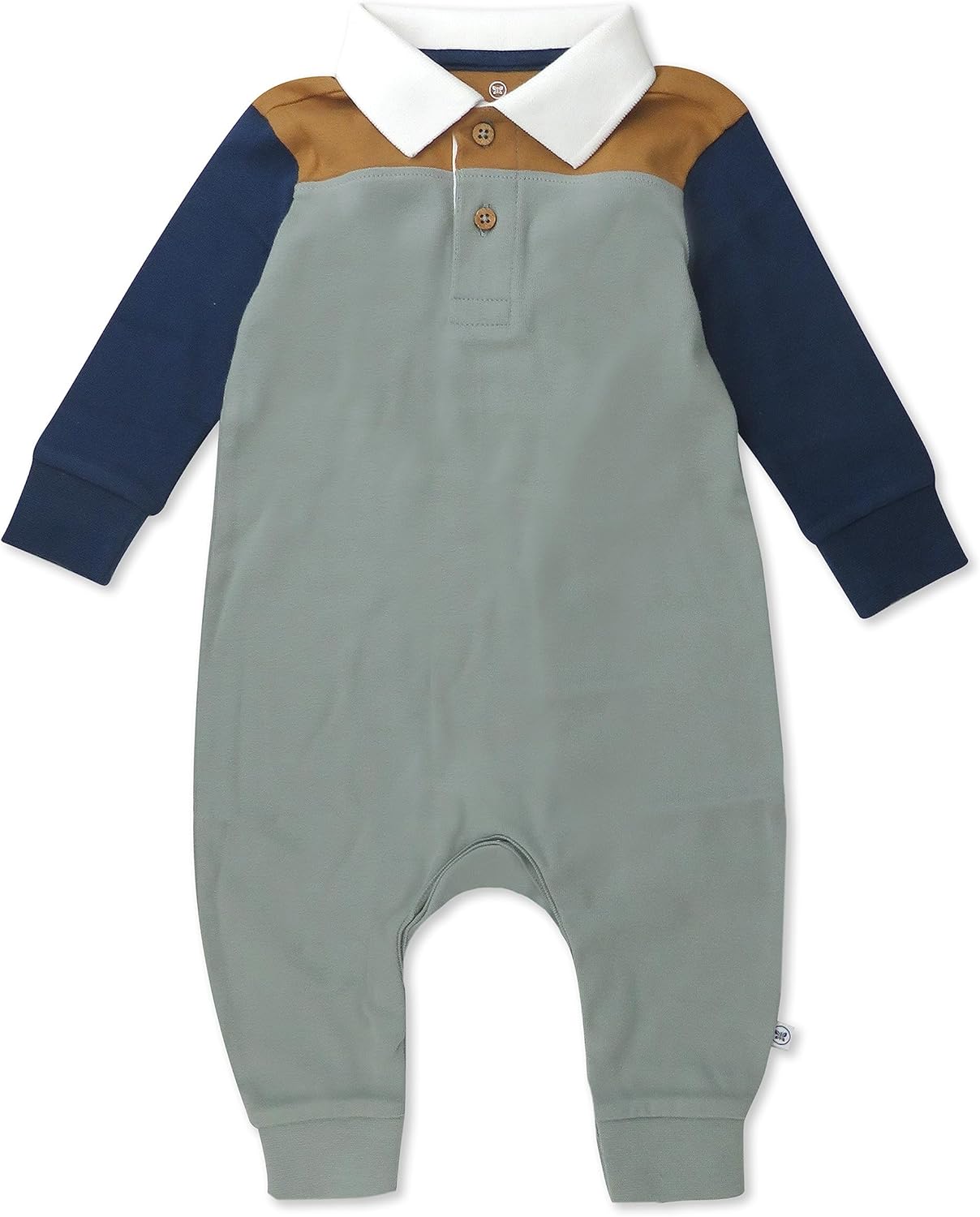 HonestBaby 100 Organic Cotton Baby Boys Rugby Romper