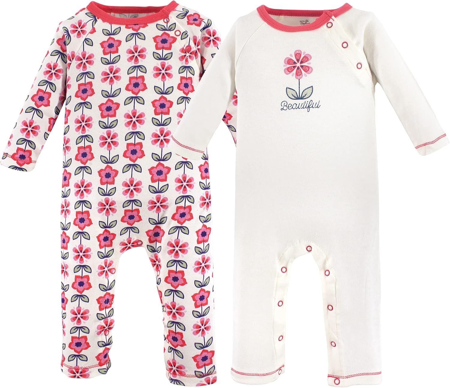 Touched by Nature Baby Girls Organic Cotton Coveralls