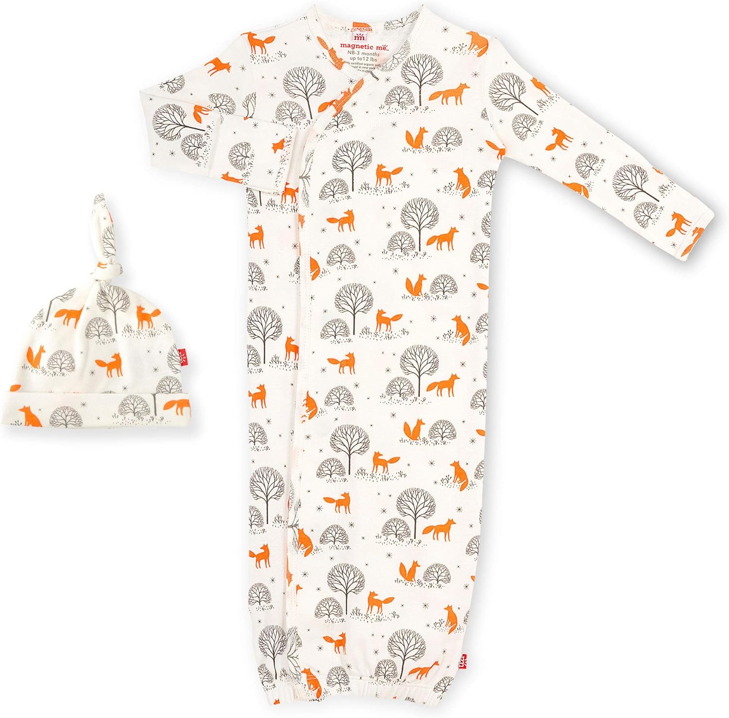 Magnetic Me Organic Cotton Newborn Gown Hat