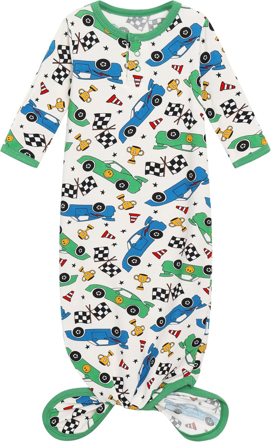 BambooBud Baby Boys Sleeper Gown with Mitten 0-3 Months