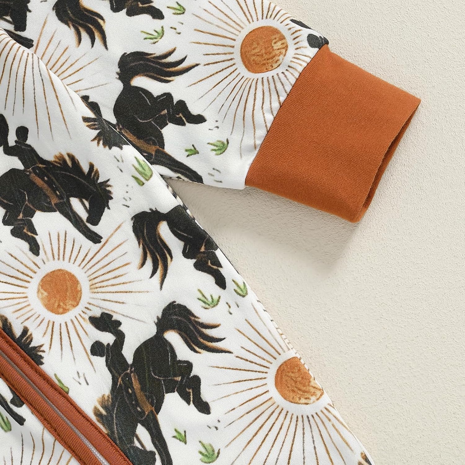 Western Baby Boy Girl Clothes Cow Horse Print Romper