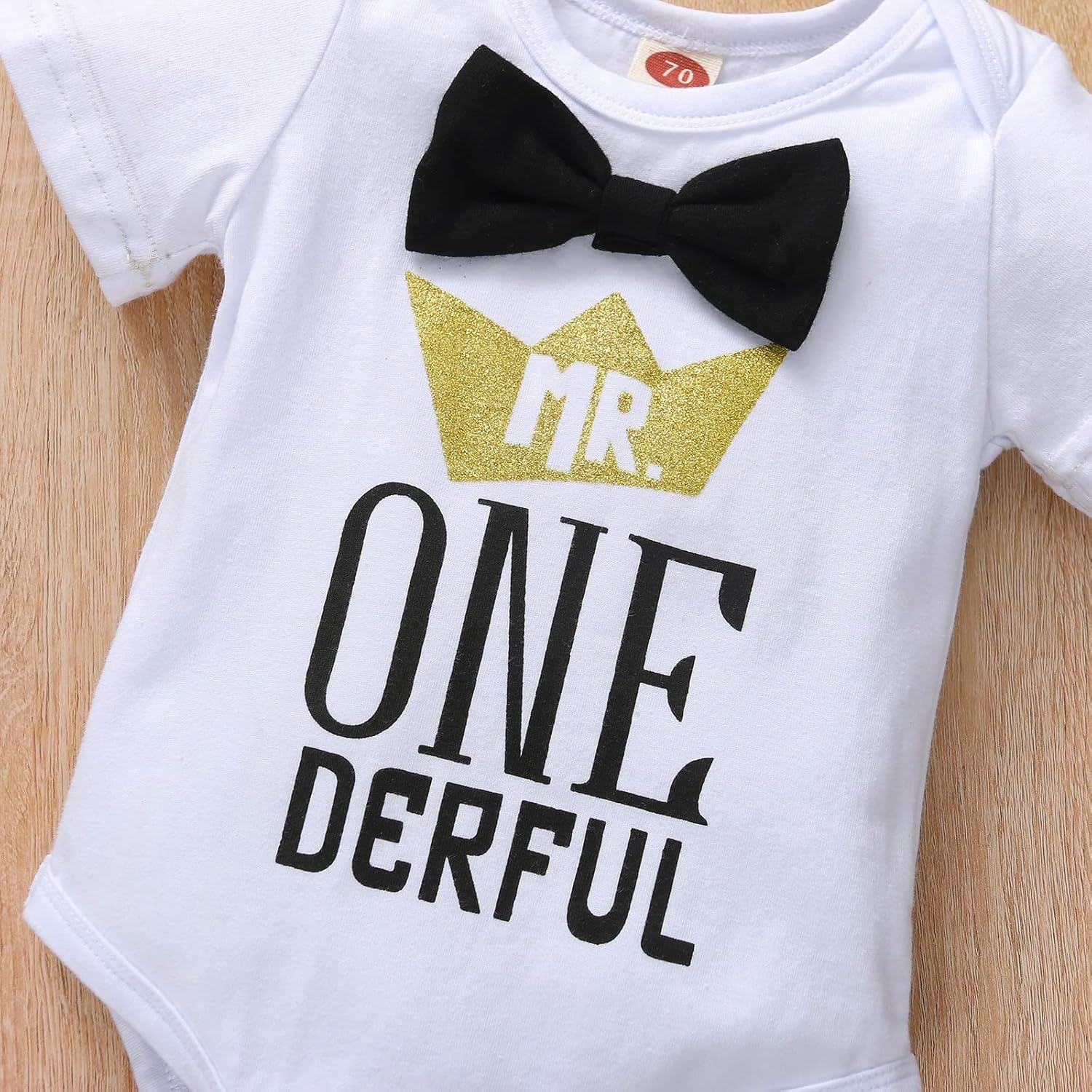 Boy One 1st Birthday Romper Suspenders Set