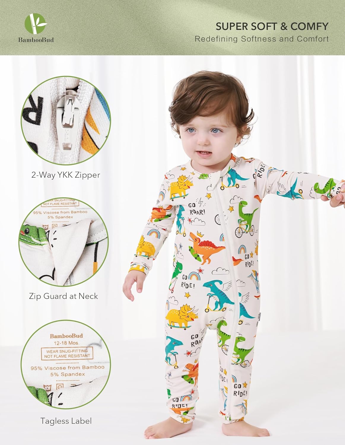 fila BambooBud Baby Functional Romper SoftStretchy and Durable Design