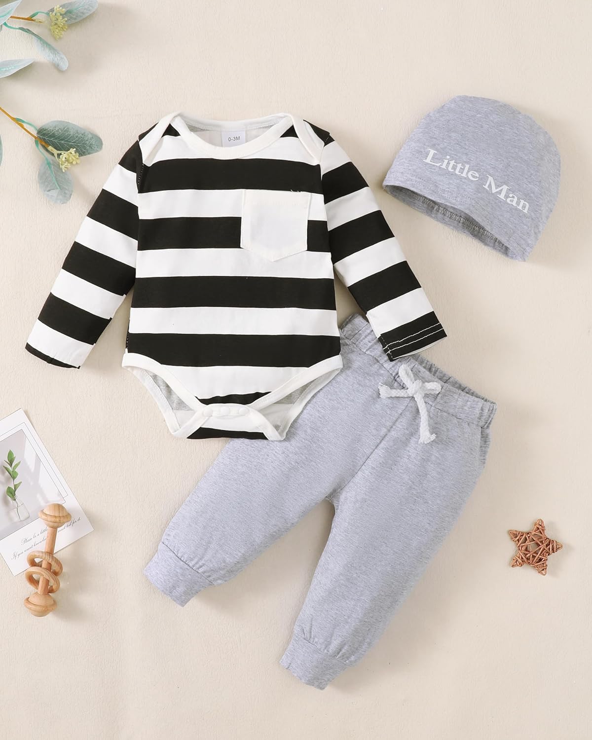 Newborn Baby Boy Cozy Cotton Outfit Set
