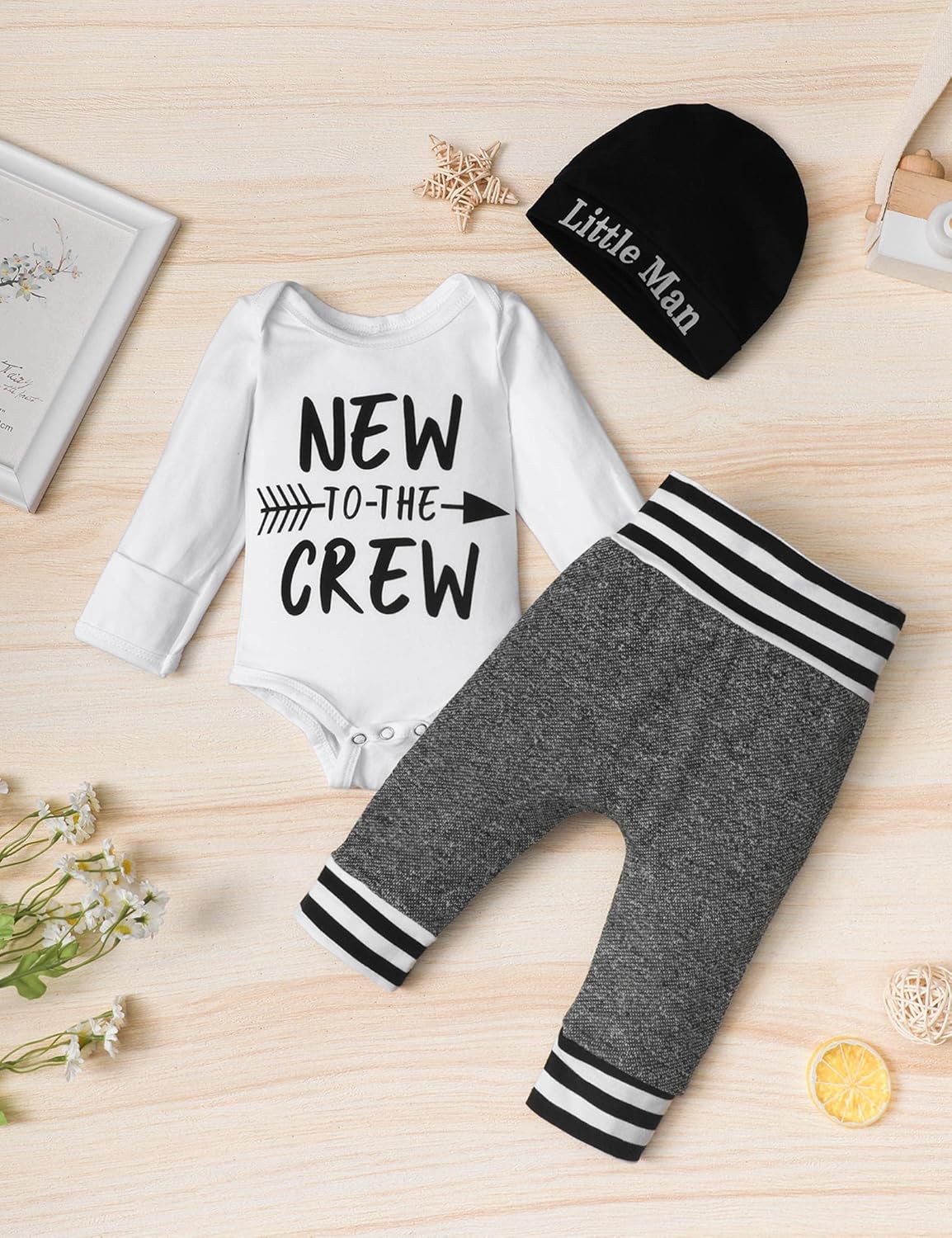 Fommy Newborn Baby Set - Romper Pants Hat