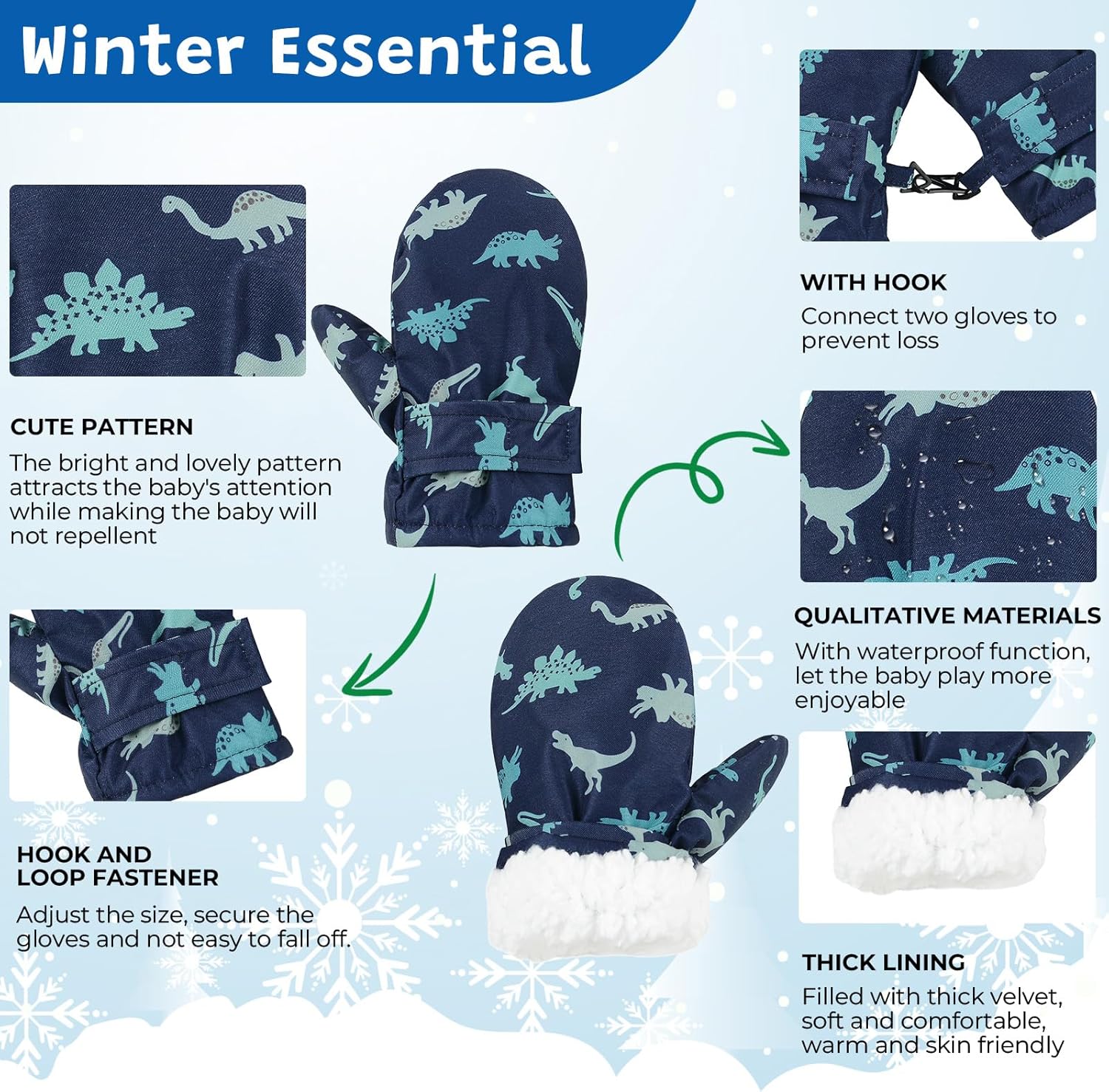 American Trends Toddler Winter mittens