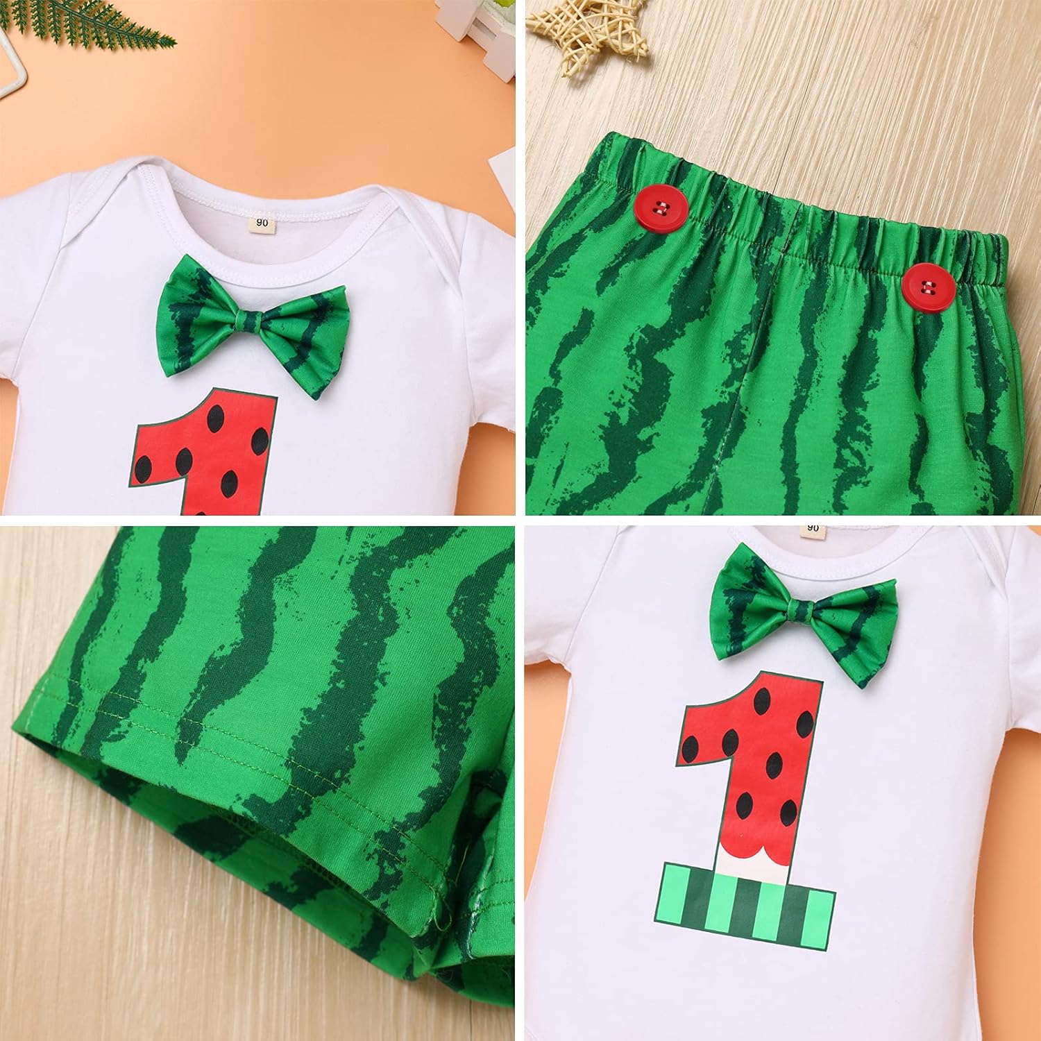 Melon-Themed 1st Birthday Set for Baby Boys
