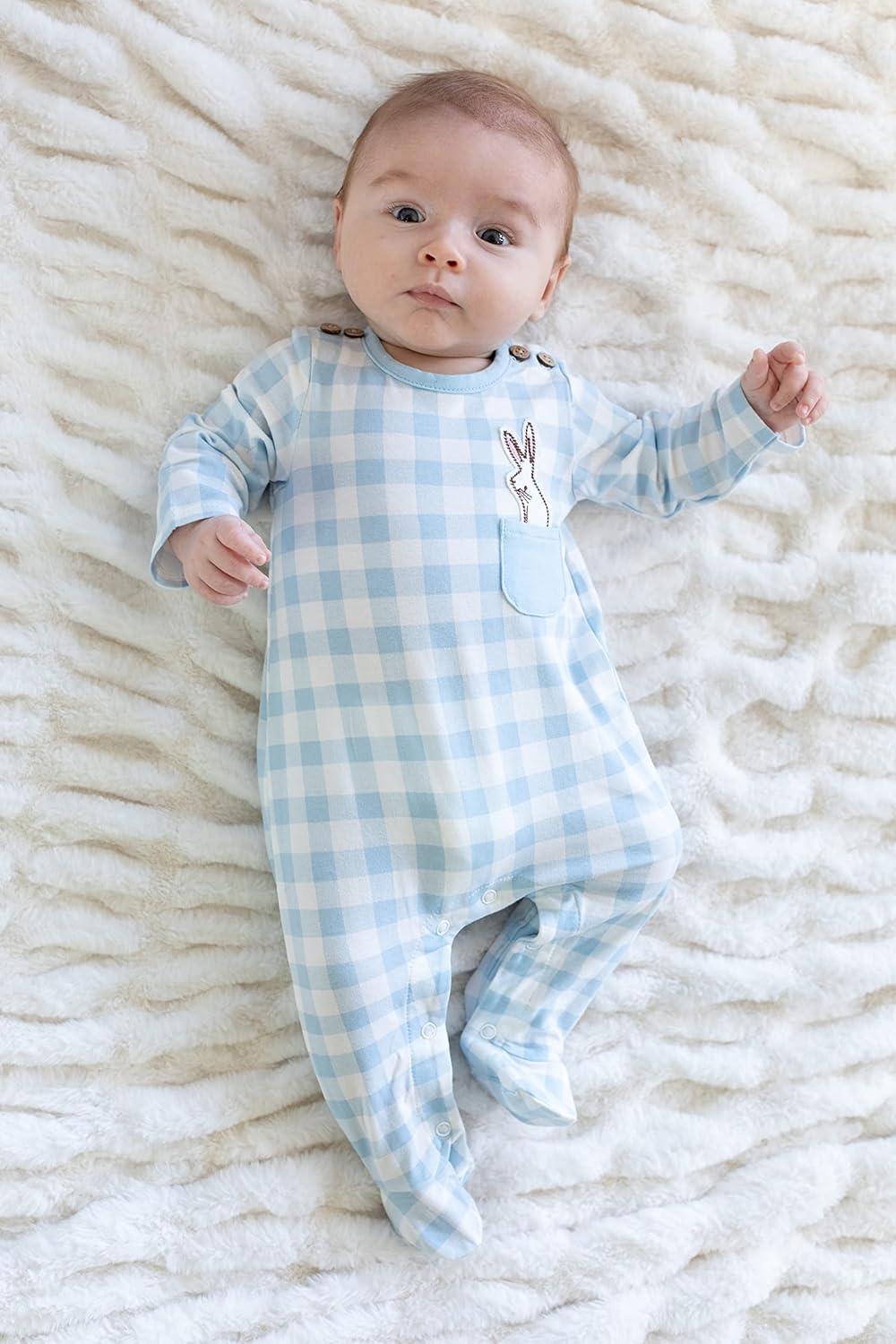 Mud Pie Baby Boys Bunny Pocket Sleeper Spring-Season Comfortervisor