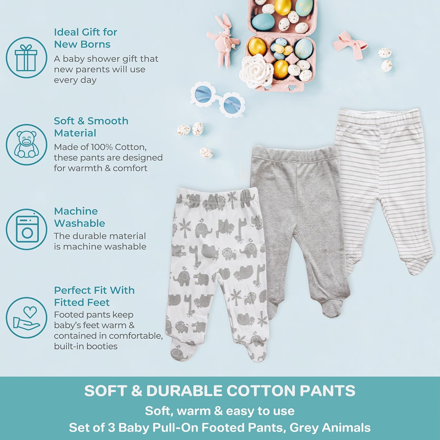 Crisp Cozy 3-Pack of Cotton Pull-Ons for Babies