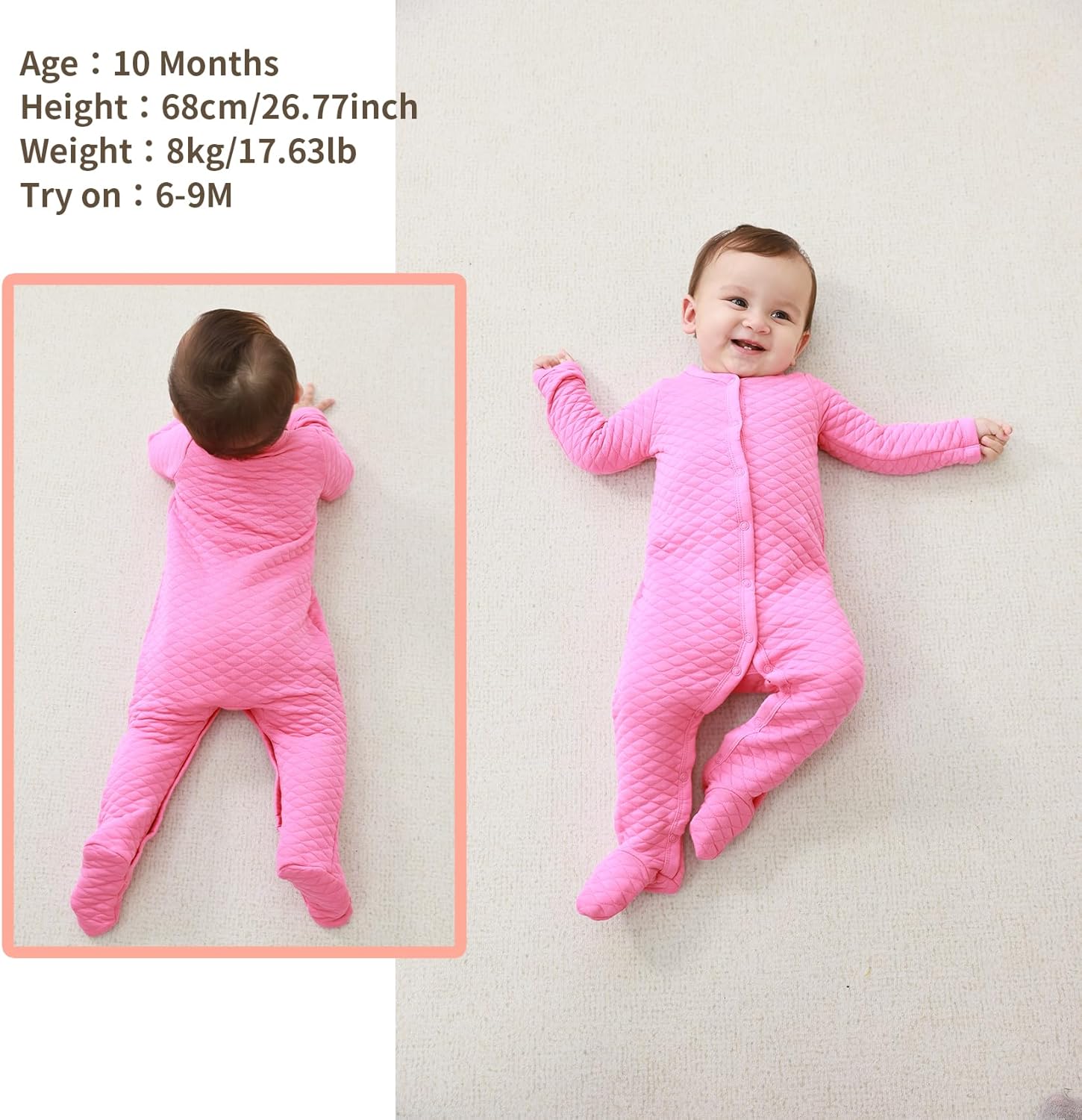 Minicoco Unisex Baby Cotton Footed Jumpsuit AutumnWinter