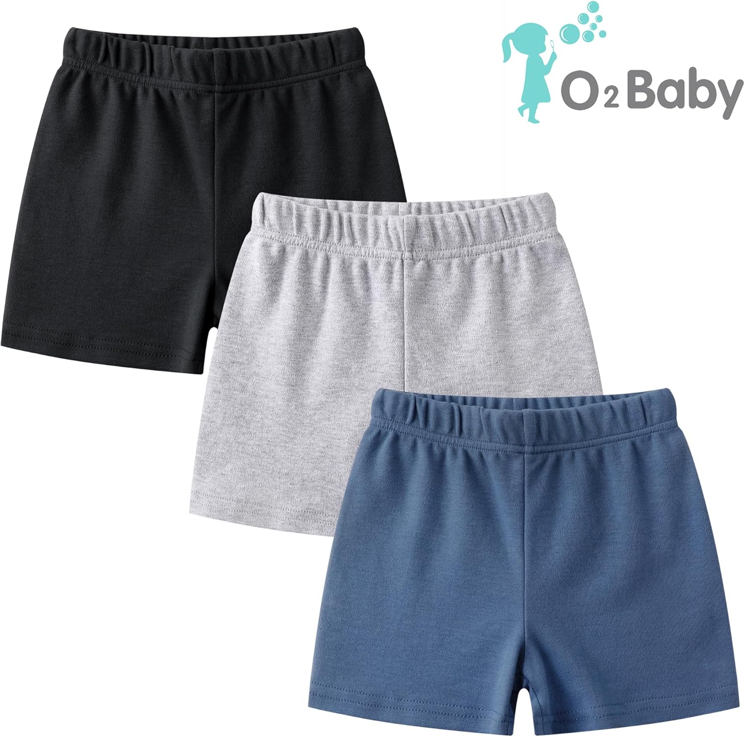 O2 BABY Organic Cotton Super Soft Unisex Baby Jogger Pants 3-Pack