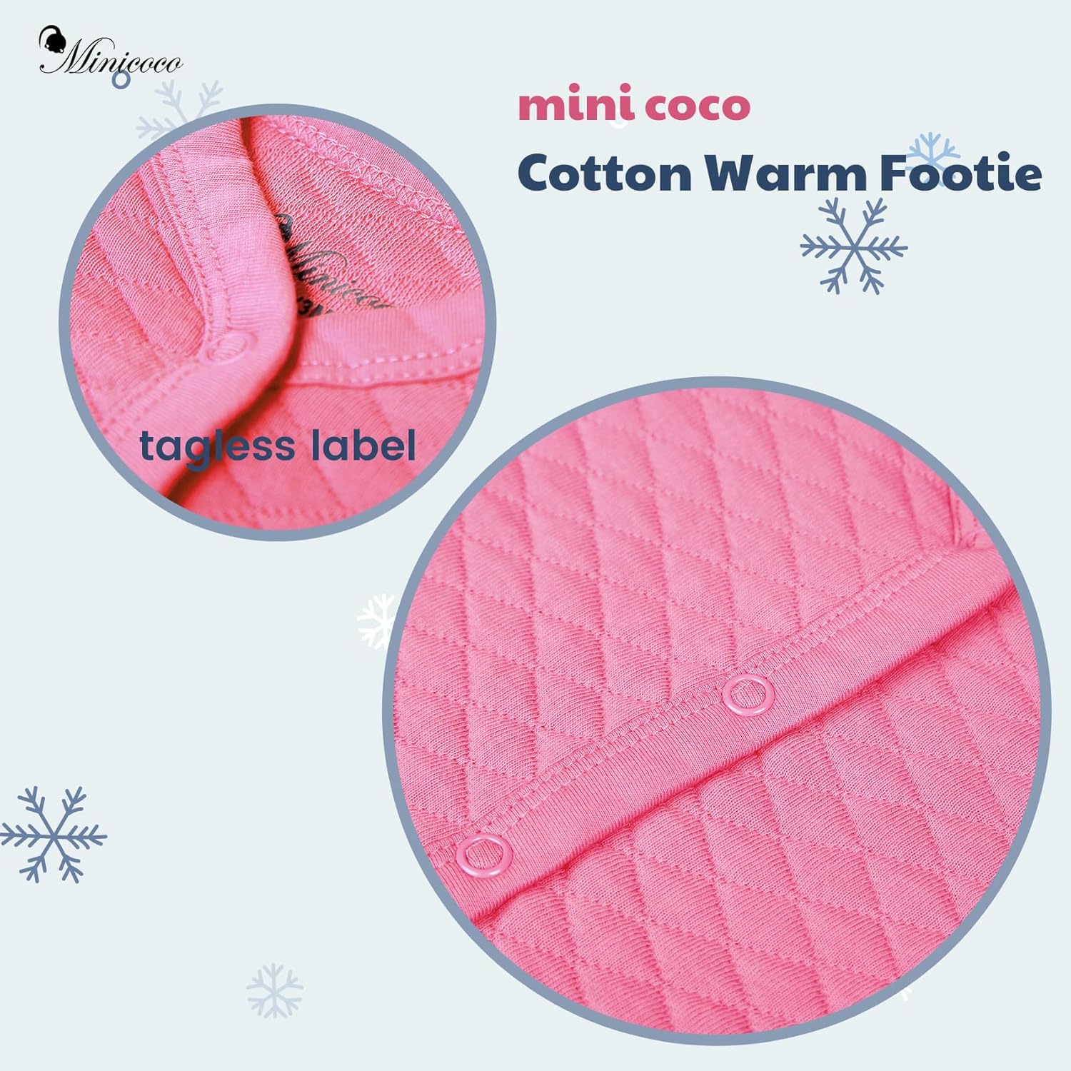 Minicoco Unisex Baby Cotton Footed Jumpsuit AutumnWinter