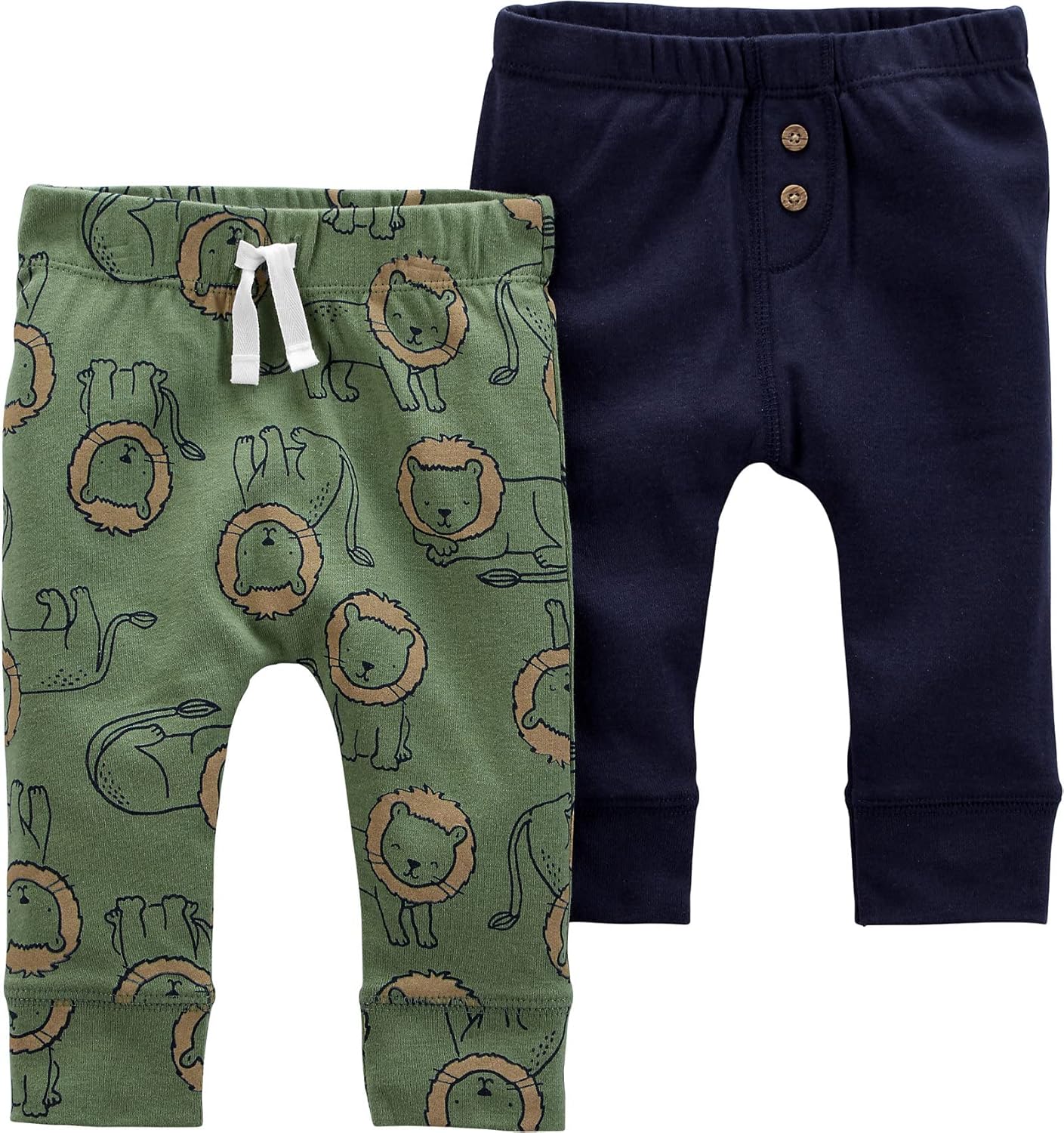 Carters Baby Boys 2-Pack Pants Cotton Rib Elastic Waistband Comfortable Durable