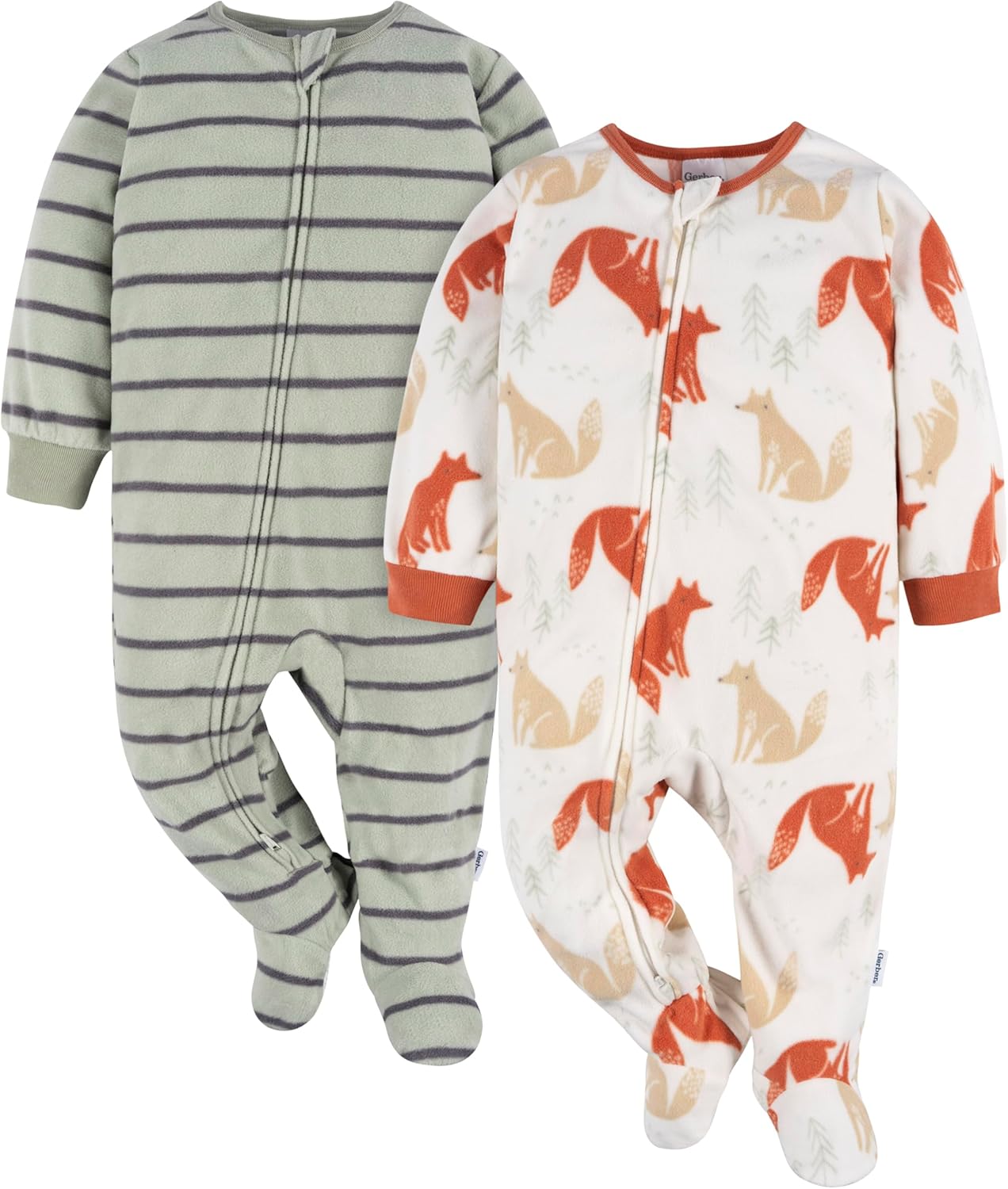 Gerber Baby Boys Flame Resistant Fleece Pajamas 2-Pack