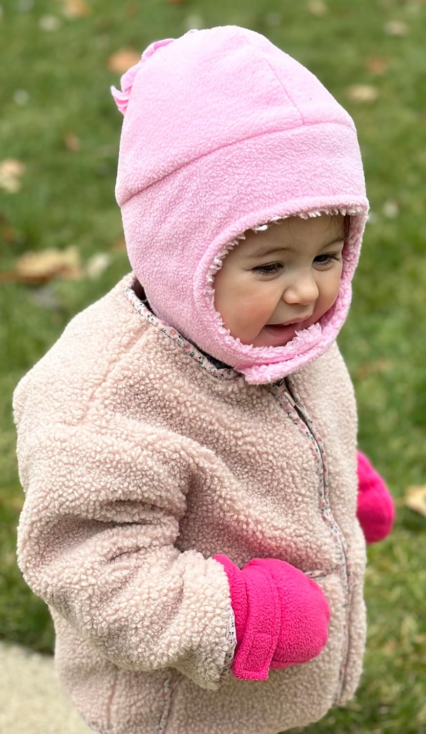 NIce Caps Baby Toddler Mittens Kids 2 Pairs for Winter Warm Sherpa Lined Gloves Snug and Cozy for Little Ones