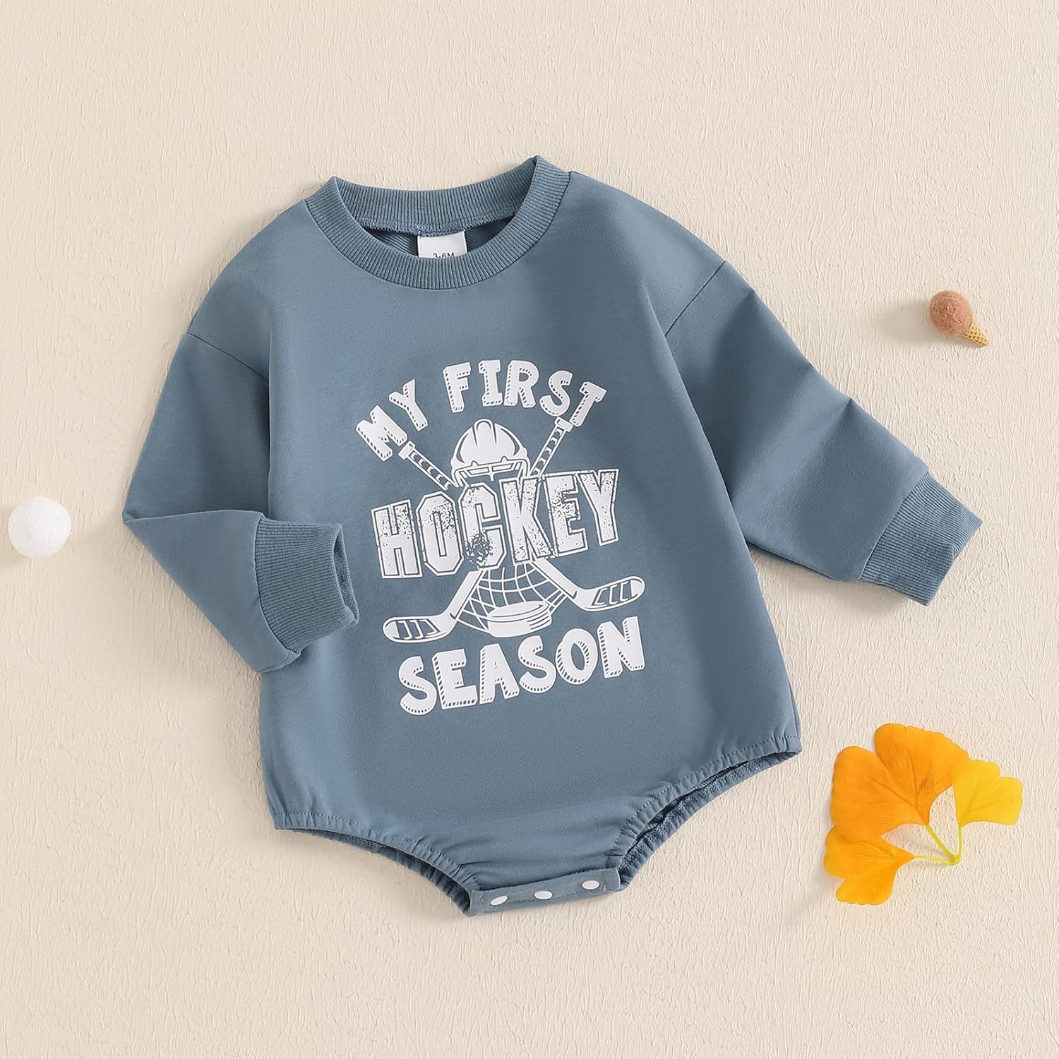NibbcoaNewborn Hockey Outfit Emy First Hockey Season Baby Romper