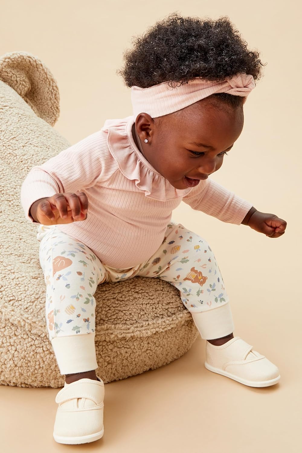 MORI Baby Bear Print Joggers - Soft Bamboo Cotton Blend