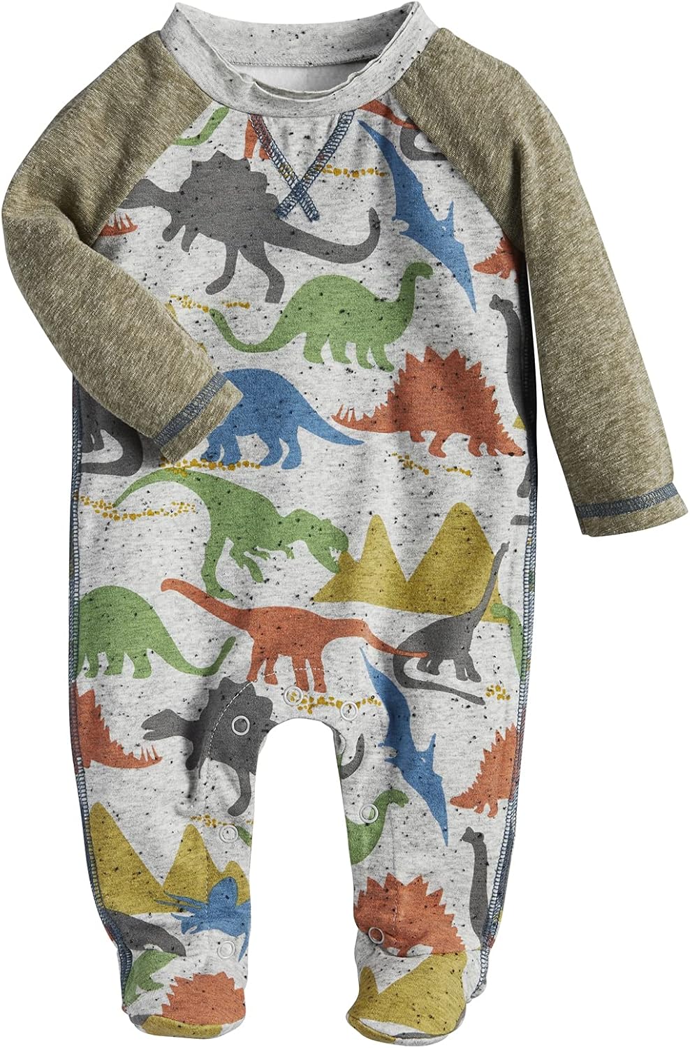 Mud Pie Baby Boys Dino Sleeper Speckle Knit nights