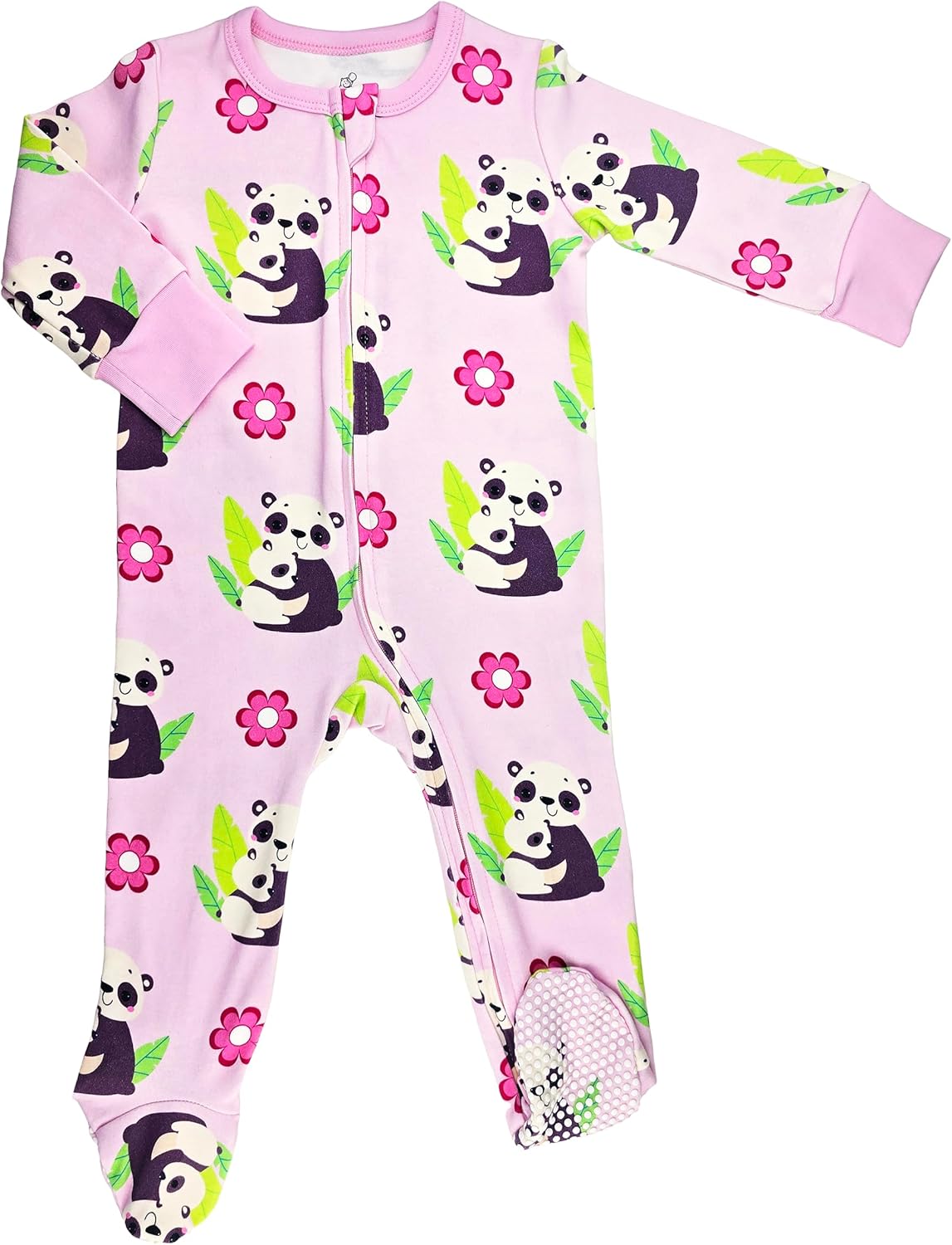 Cute Safe Organic Baby Footie Onesie with Animal Print