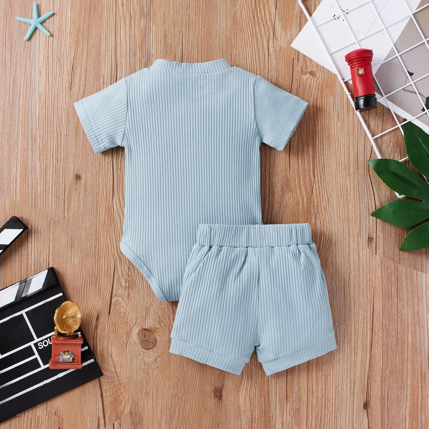 Summer romper shorts set for baby