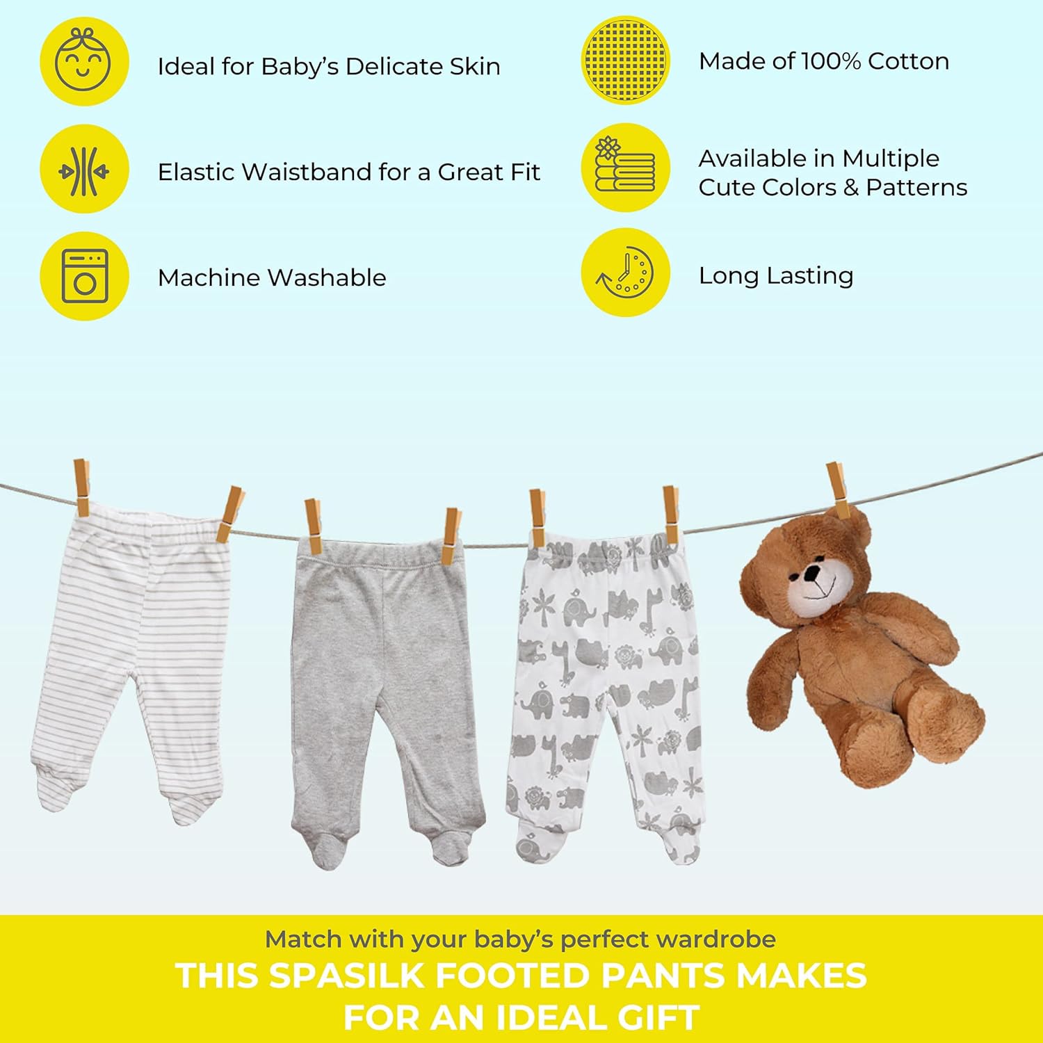 Crisp Cozy 3-Pack of Cotton Pull-Ons for Babies