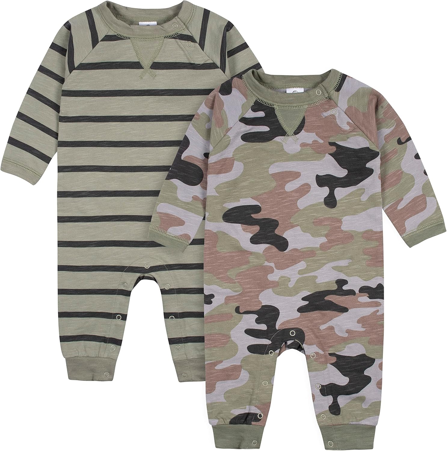 Gerber Boys 2-Pack Long Leg Romper Easy Change Child-Safe