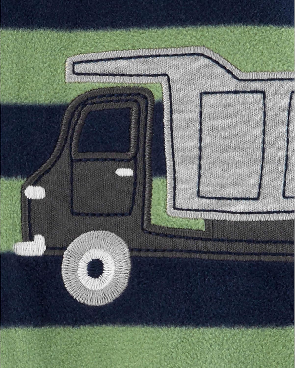 Carters Baby 1-Piece Cotton Footies Truck Stripe NavyGreen