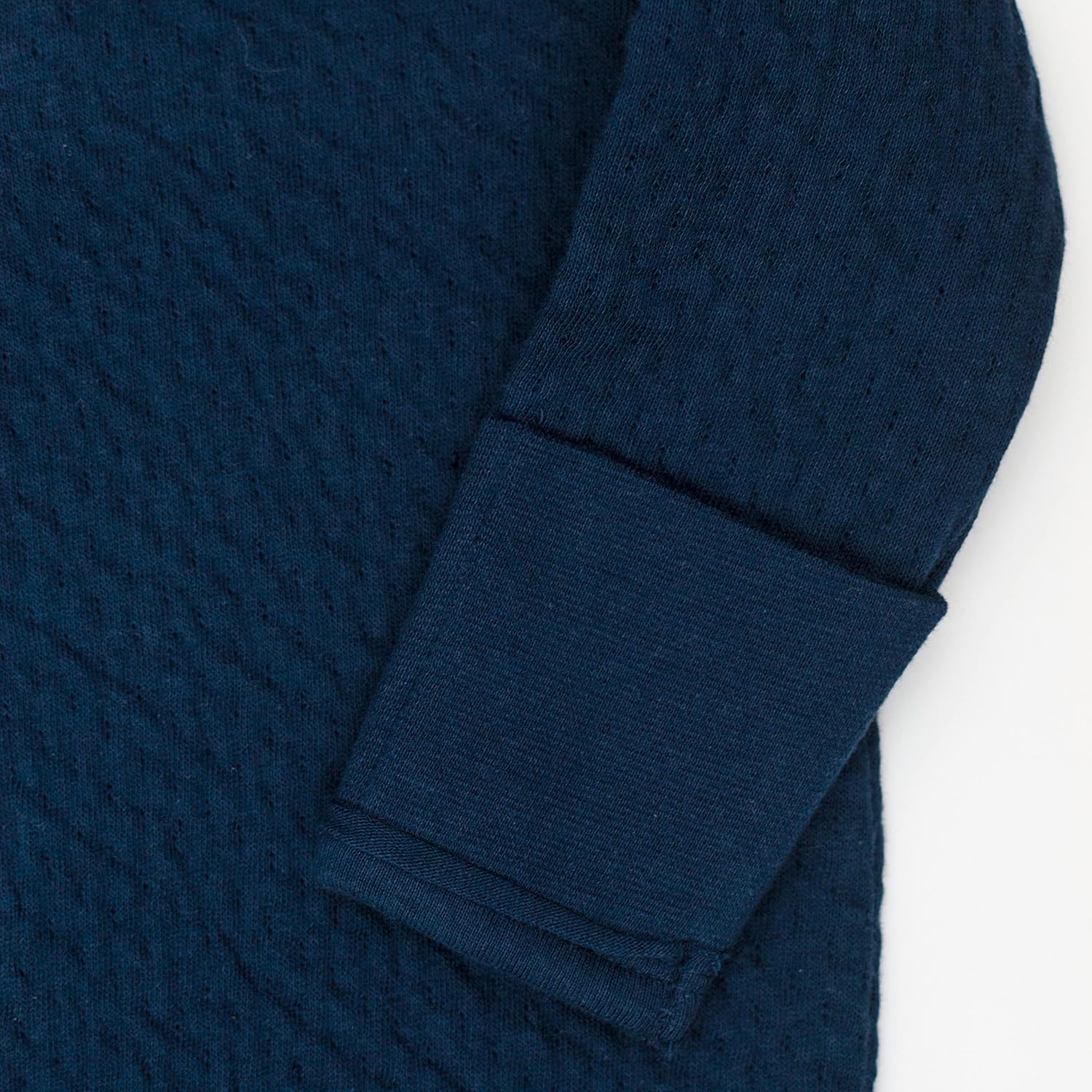 HONESTBABY Organic Cotton Matelasse Kimono Coverall Dark Navy 3-6 Months