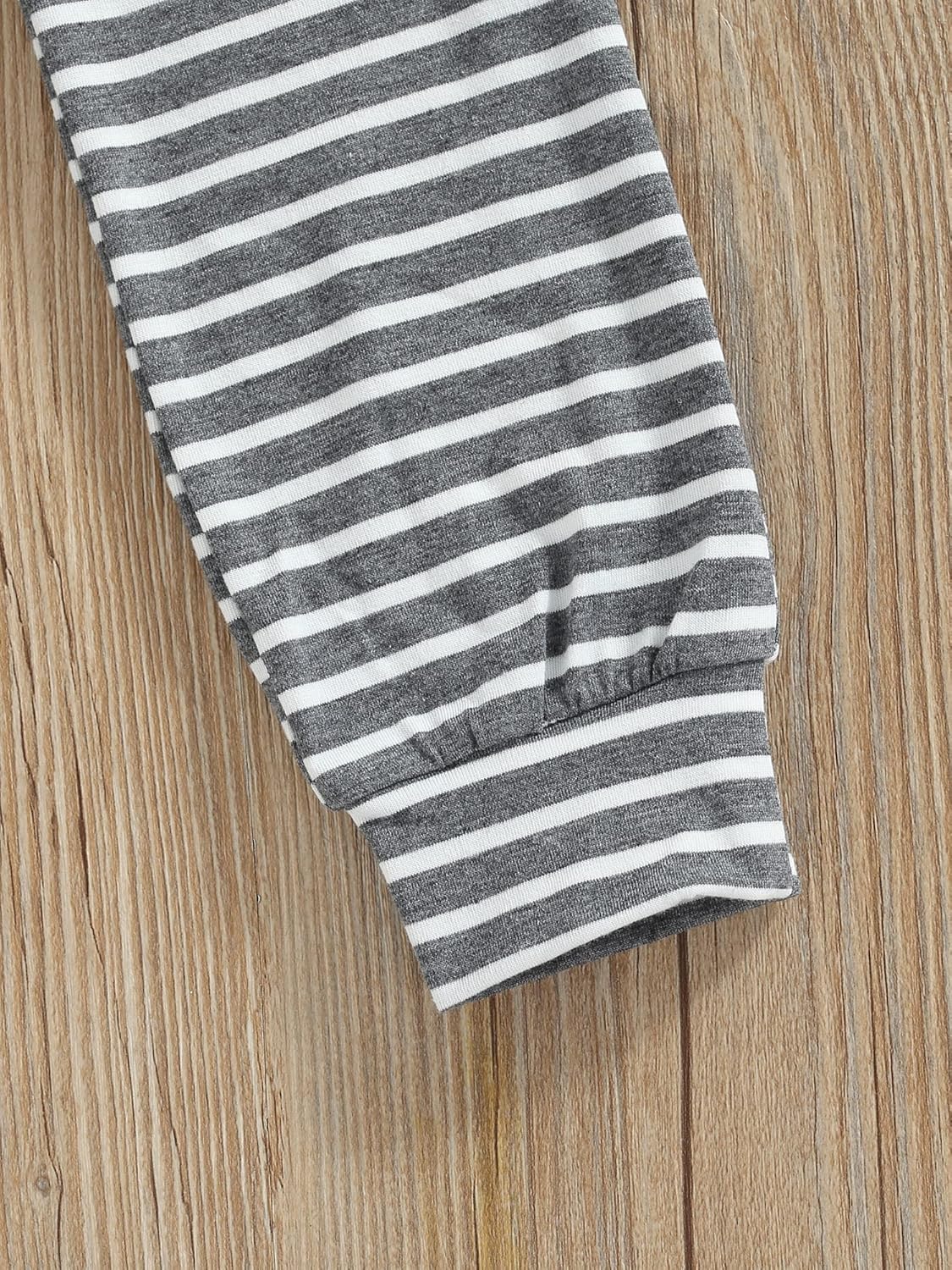 Patchwork Stripe Toddler Boys Zip Up Elastic Pants