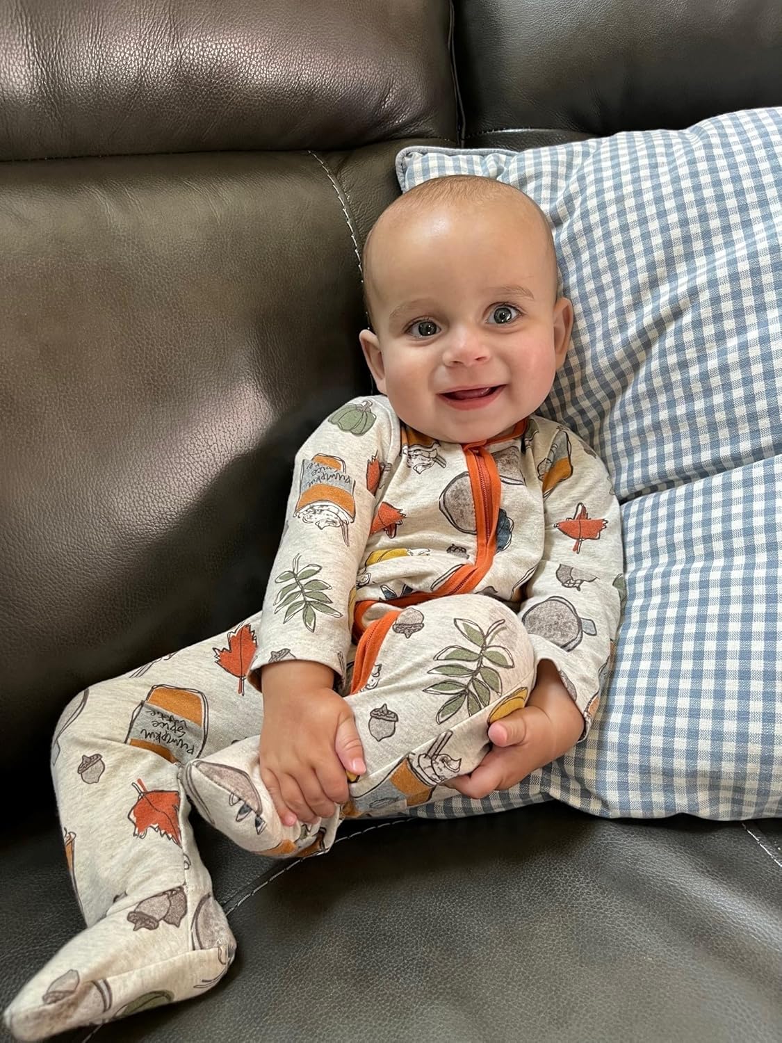 Plush pumpkin spice baby sensory sleeper