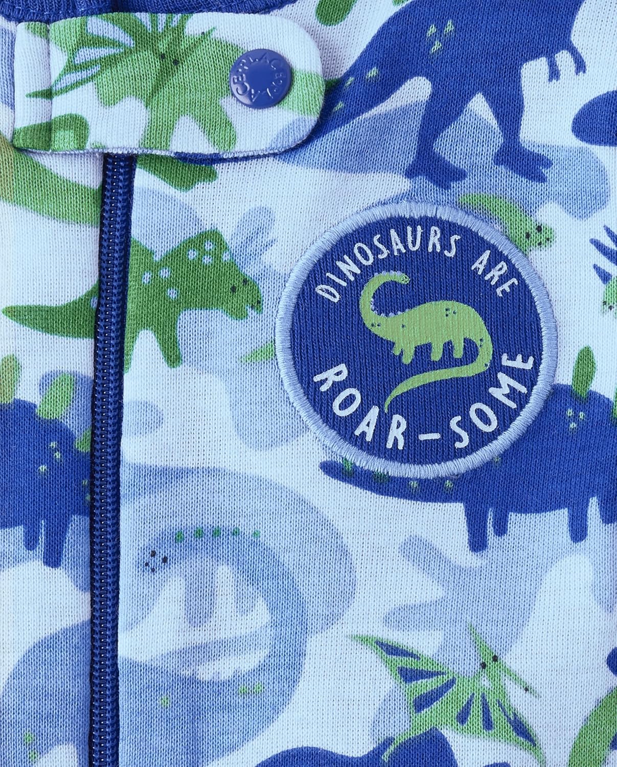 The Childrens Place Baby Boys Dino Camo Zip Front Pajama