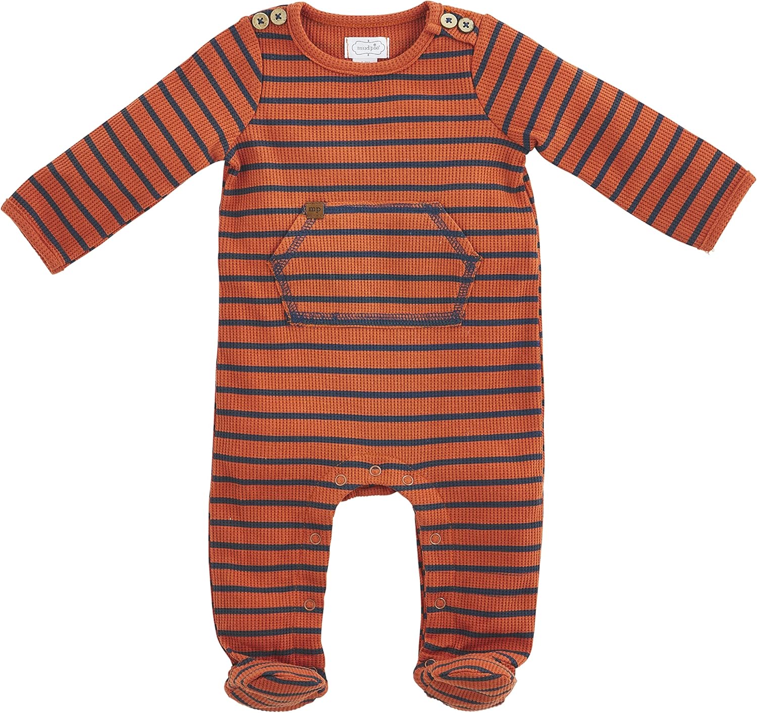 Mud Pie Baby-Boys Waffle Stripped Sleeper
