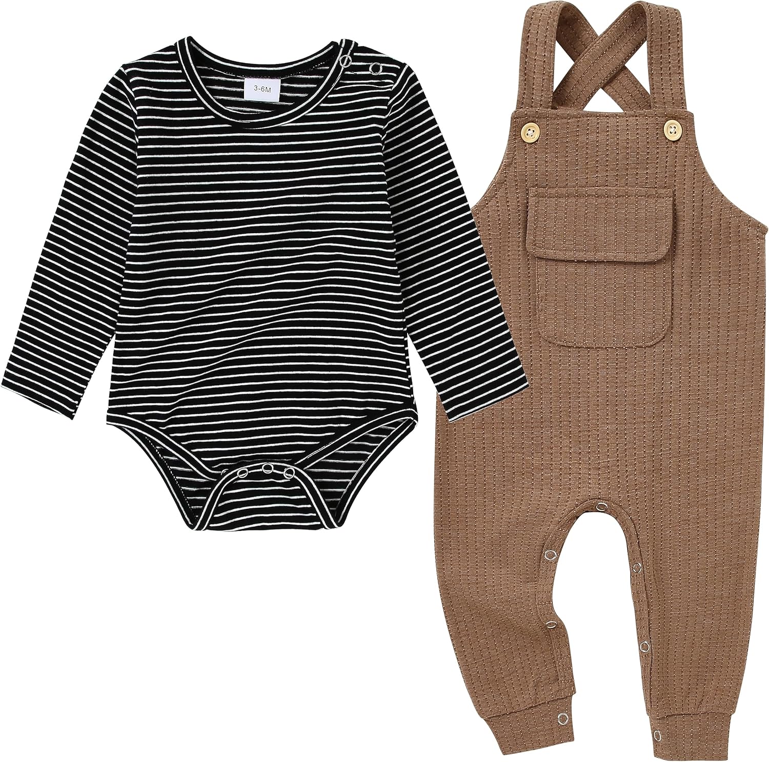 Newborn Baby Boy Romper Outfits 0-18M striped overalls